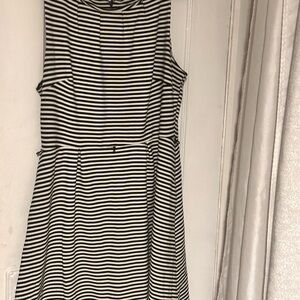 Merona Black and White Striped Midi Dress With Pockets!!!
